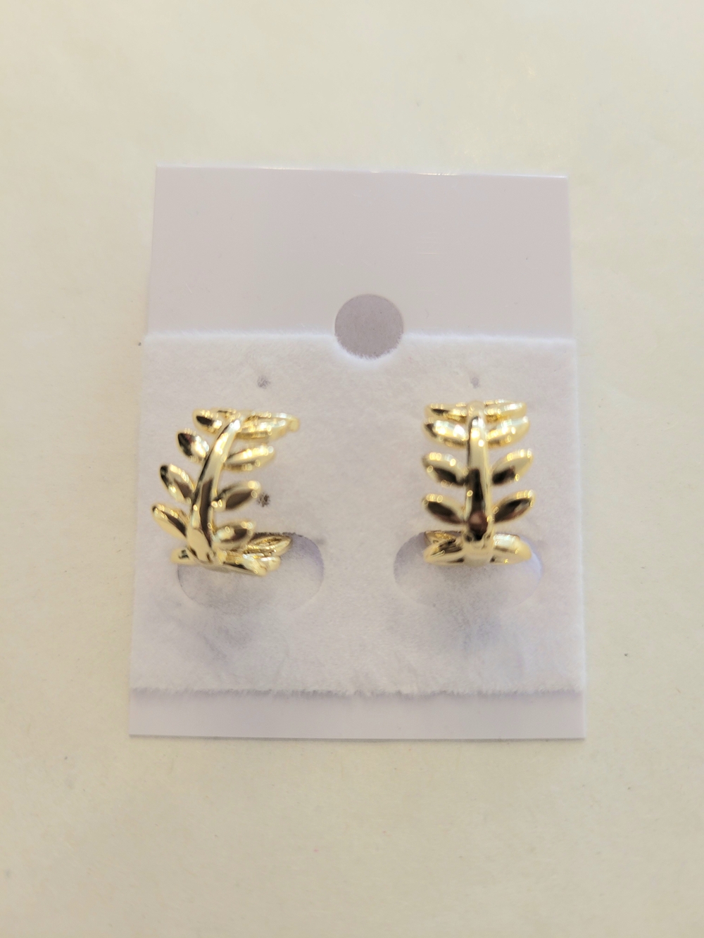 Gold Leaf Hoop Earrings - Women Jewelry